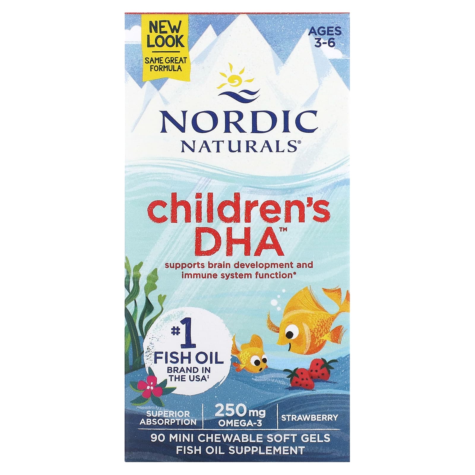 Детский Nordic Naturals DHA -6 90 Mini Chewable Soft Gels, вкус Strawberry, для детей от 3 лет, мягкие капсулы — фото 2