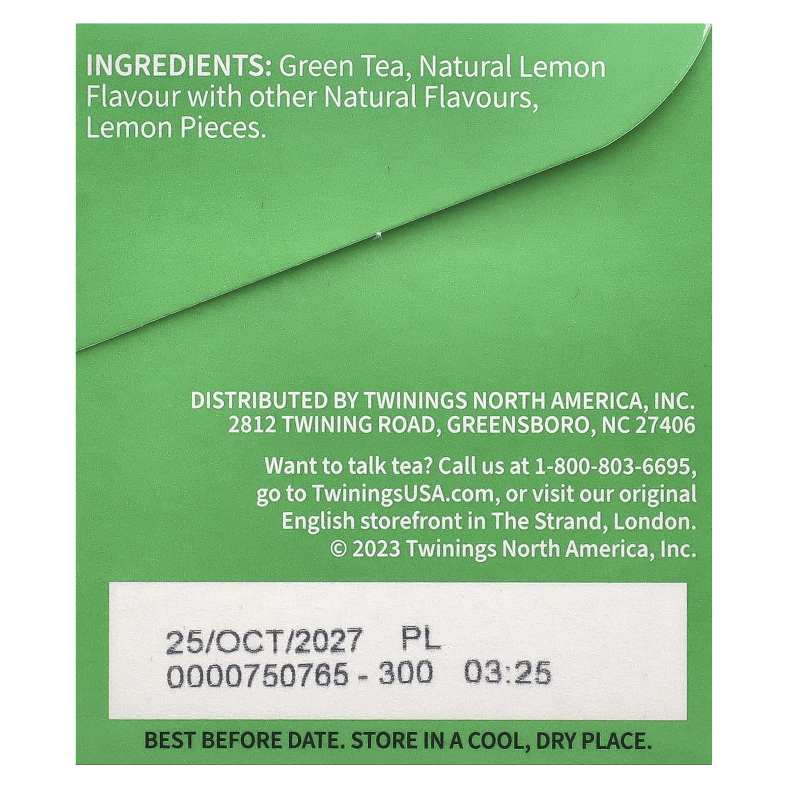 Зеленый чай Twinings Flavored 20 Tea Bags, вкус Lemon, 40 г, чайные пакетики — фото 2
