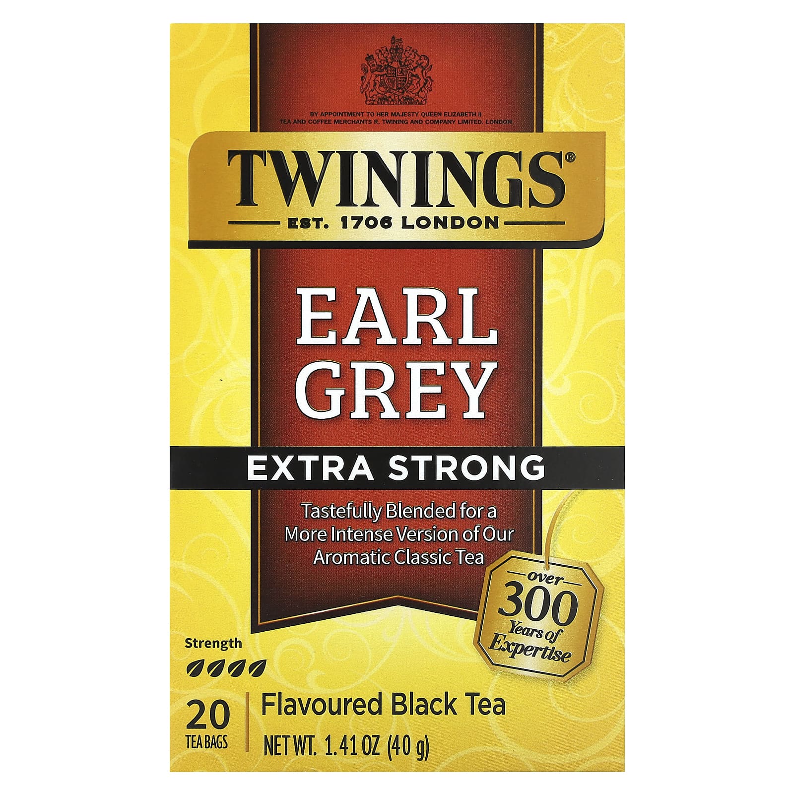 Чайные пакетики Twinings Black Tea Earl Grey Extra Strong 20, 40 г — фото 3