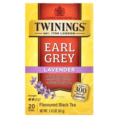 Чайные пакетики Twinings Flavored Black Tea Earl Grey 20, оттенок Lavender, 40 г