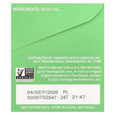 Чайные пакетики Twinings Pure White Tea 20, 30 г