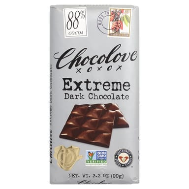 Темный шоколад Chocolove 88% Cocoa, вкус Extreme Dark Chocolate, 90 г