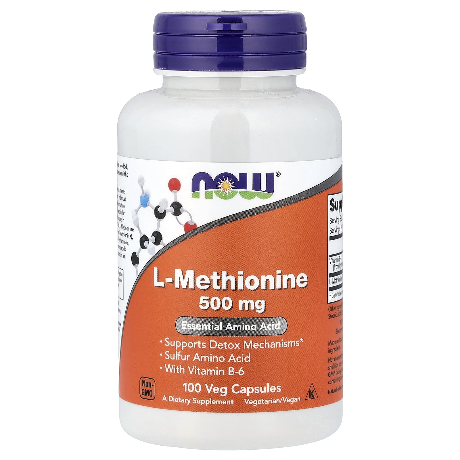 L-метионин NOW Foods L-Methionine, 100 растительных капсул