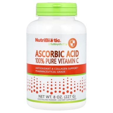 Аскорбиновая кислота с биофлавоноидами NutriBiotic Immunity Ascorbic Acid 100% Pure Vitamin C, кристаллический порошок, 227 г