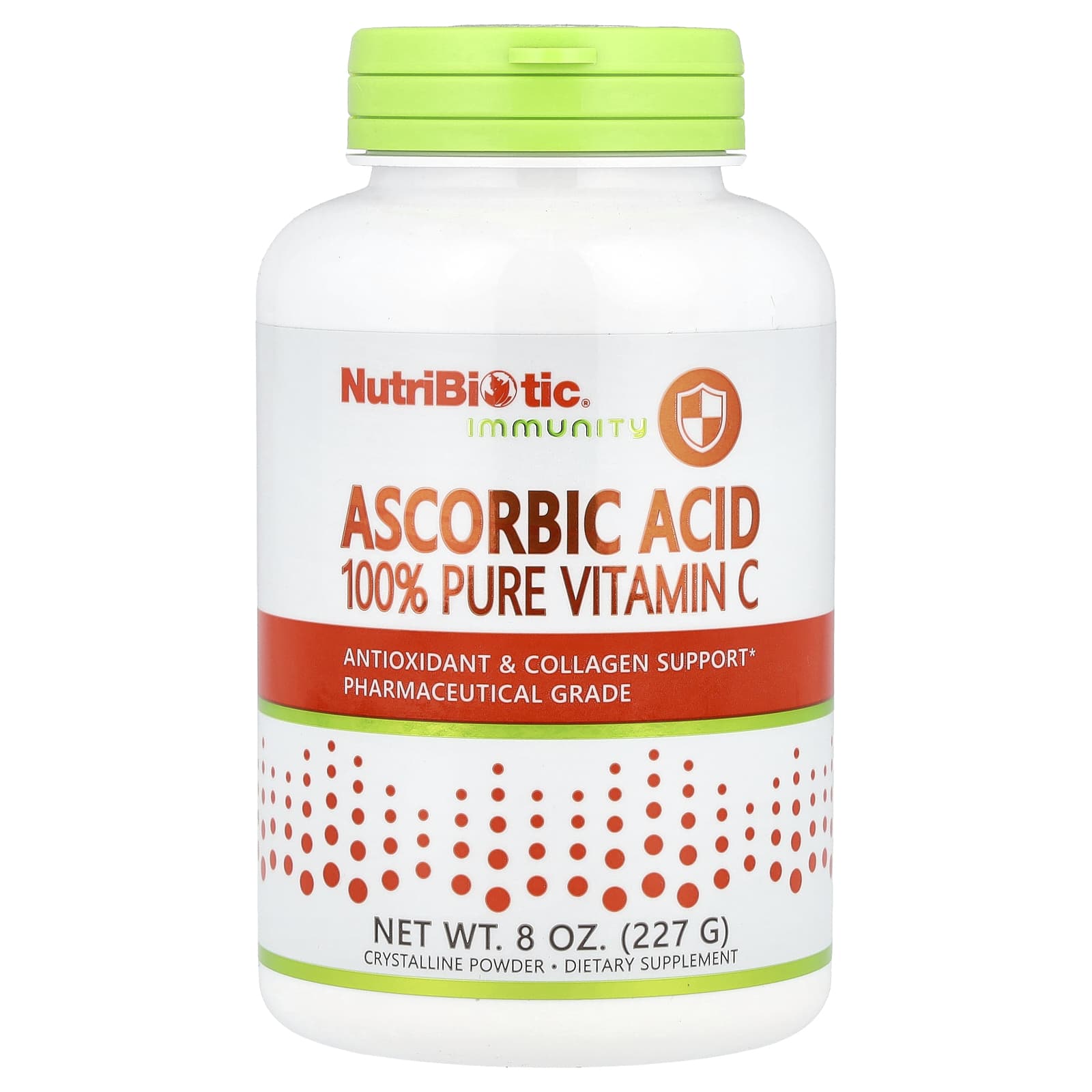 Аскорбиновая кислота с биофлавоноидами NutriBiotic Immunity Ascorbic Acid 100% Pure Vitamin C, кристаллический порошок, 227 г
