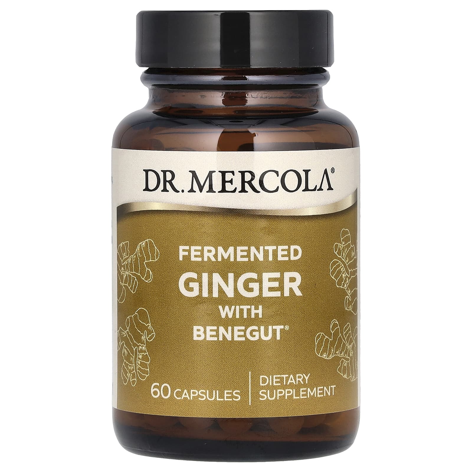 Имбирь Dr. Mercola Fermented With Benegut, 60 капсул