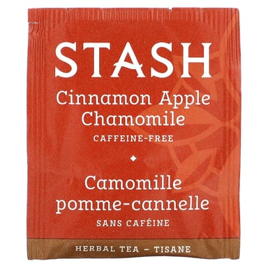 Травяной чай Stash Tea 20 Tea Bags, без кофеина, вкус Cinnamon Apple Chamomile, 40 г, чайные пакетики