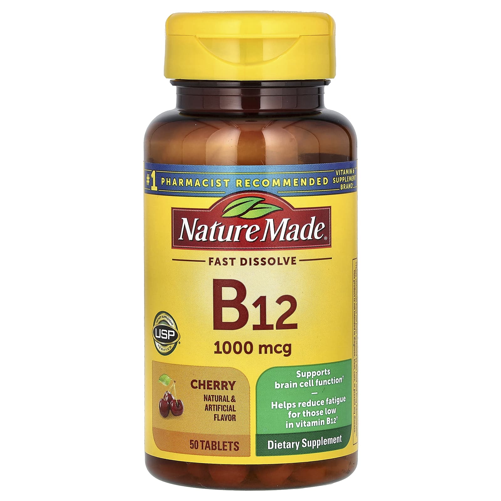 Nature Made, B-12 Sublingual, Cherry, 1,000 mcg, 50 Tablets