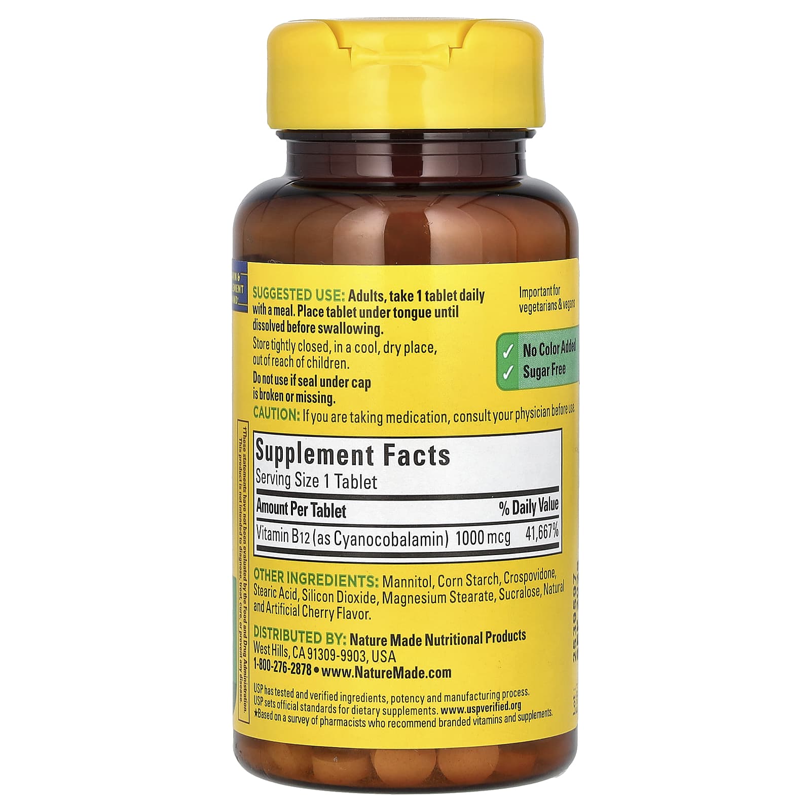 B-12 подъязычные таблетки Nature Made, 1,000 mcg, 50 таблеток — фото 2