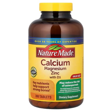Витамин D3 Nature Made Calcium Magnesium Zinc, 300 таблеток