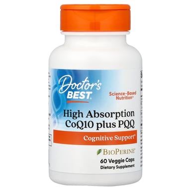 Коэнзим Q10 Doctor's Best High Absorption plus PQQ, 60 растительных капсул