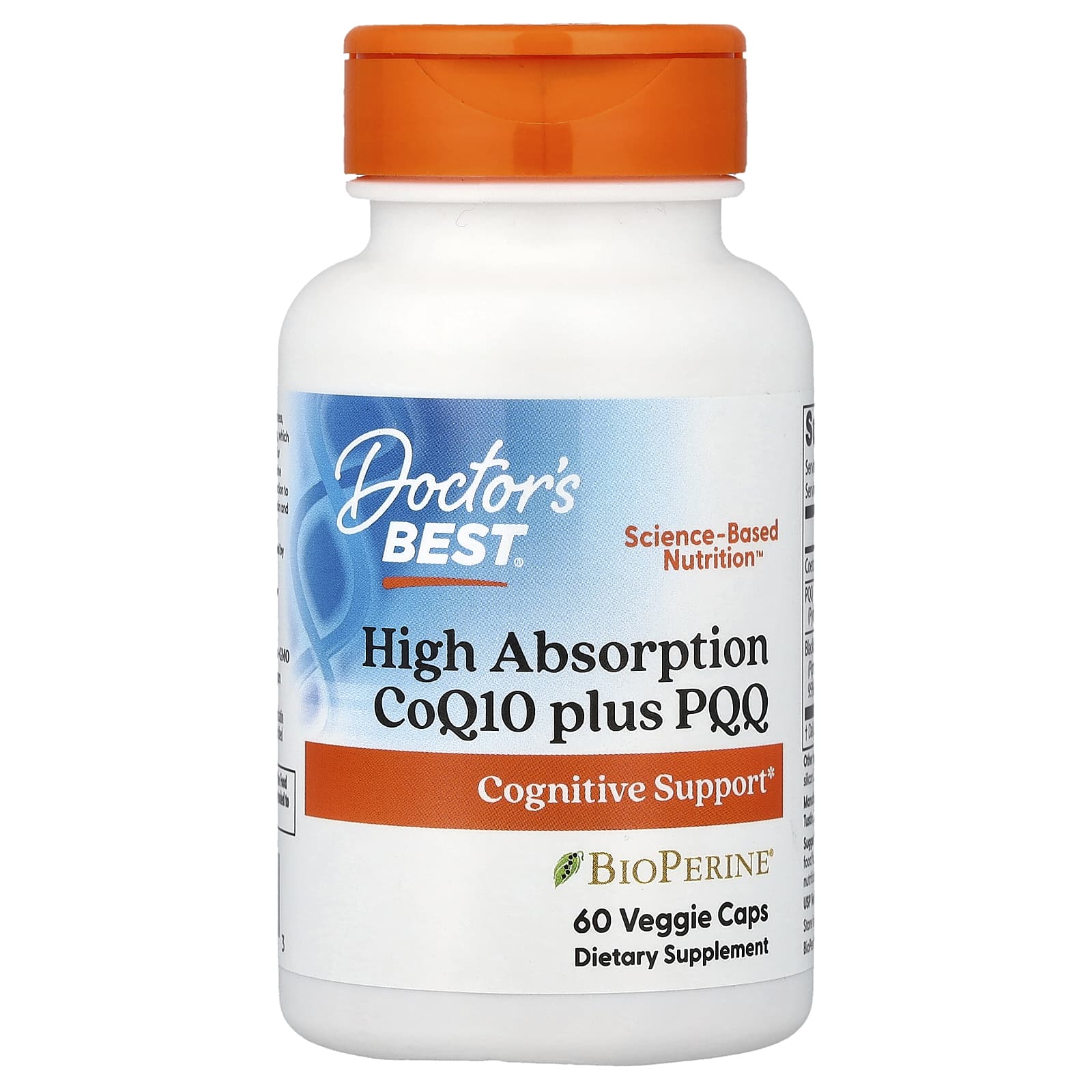 Коэнзим Q10 Doctor's Best High Absorption plus PQQ, 60 растительных капсул