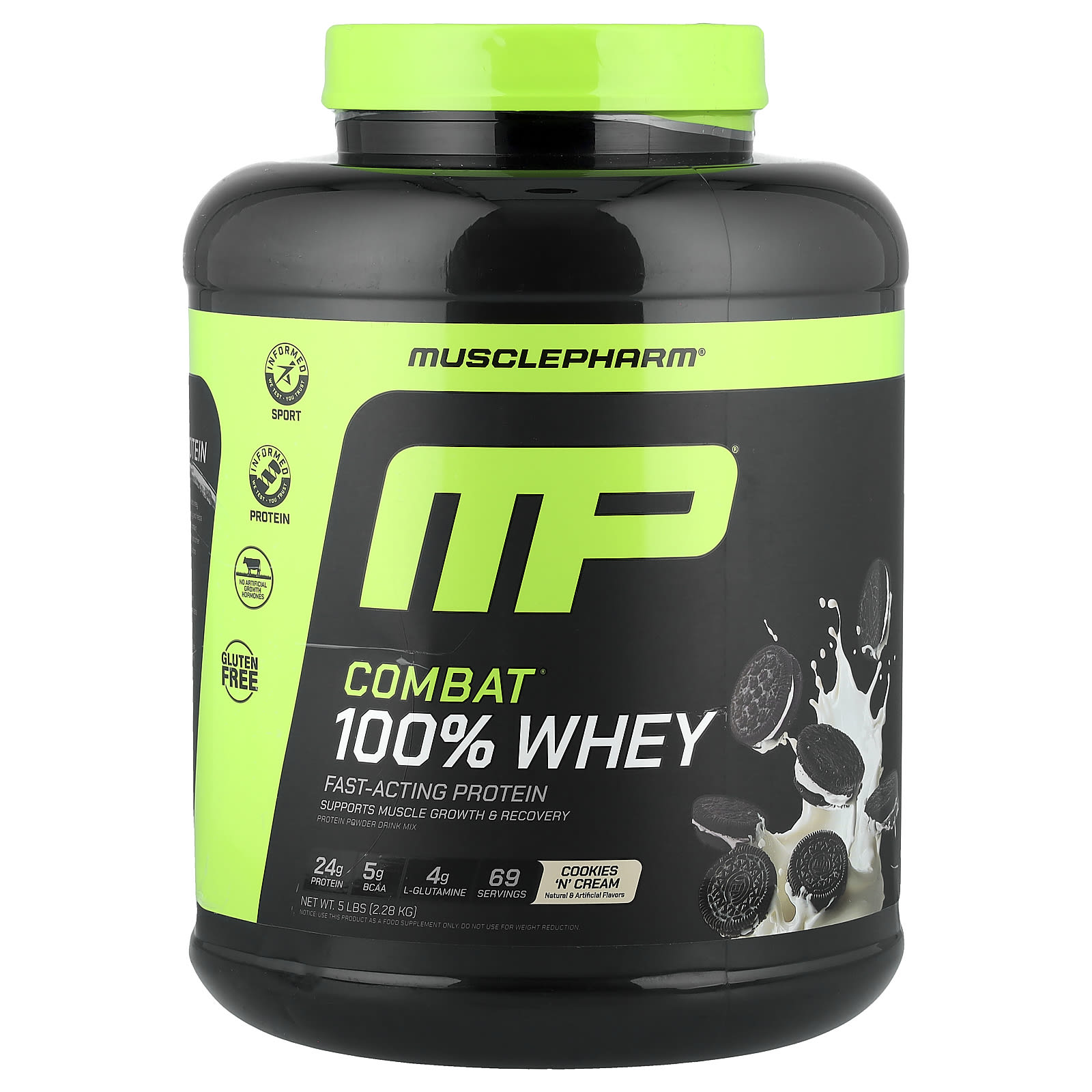 Протеиновый порошок MusclePharm Combat® 100% Whey Cookies 'N' Cream, 2.28 кг