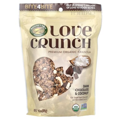 Темный шоколад Nature's Path Love Crunch® Premium Organic Granola, вкус Dark Chocolate & Coconut, 325 г