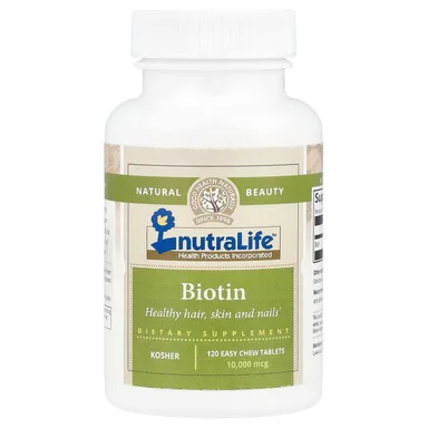 Фото товара: Биотин NutraLife 120 Easy Chew Tablets, 10000 мкг, таблетки