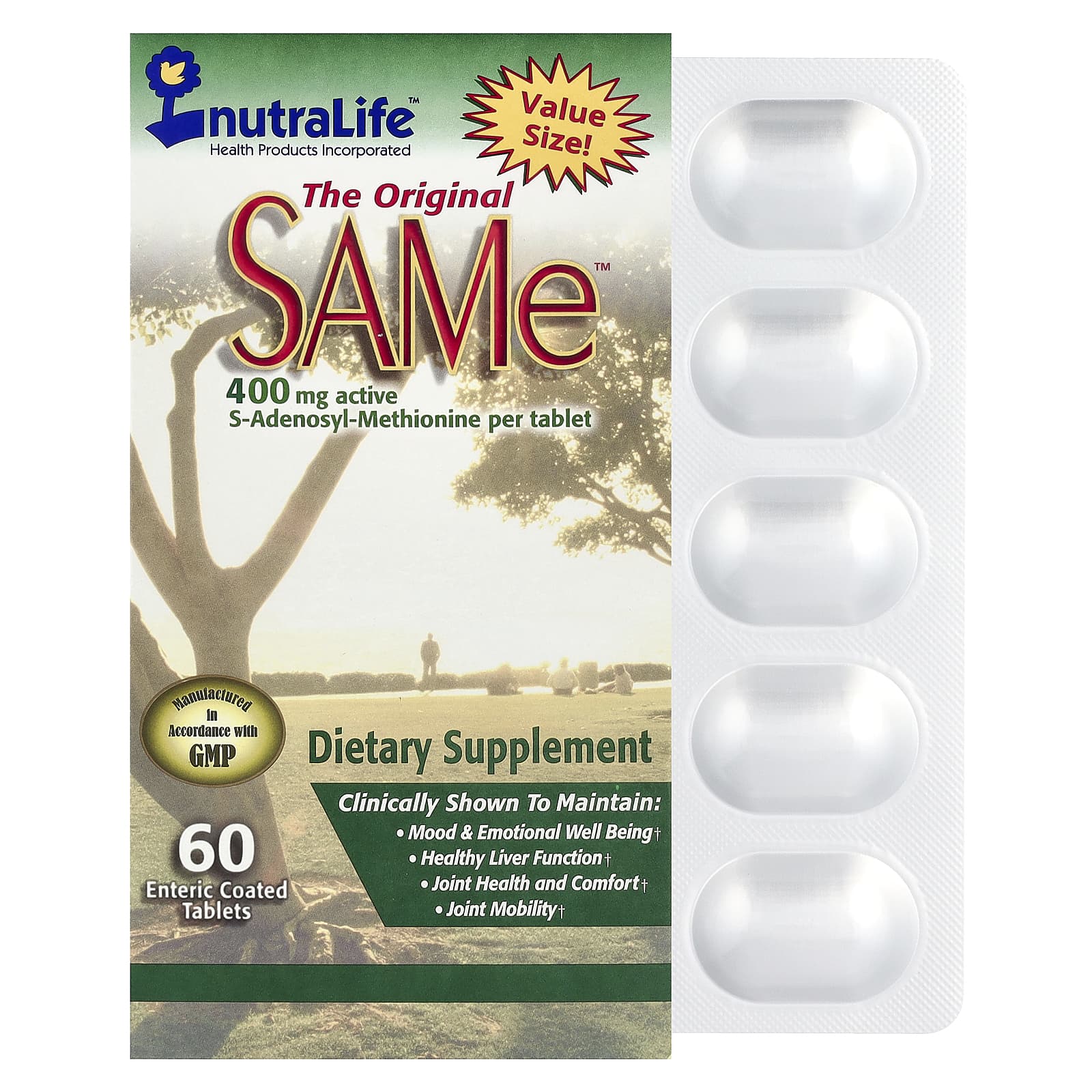 SAMe NutraLife SAMe, 400 мг, таблетки