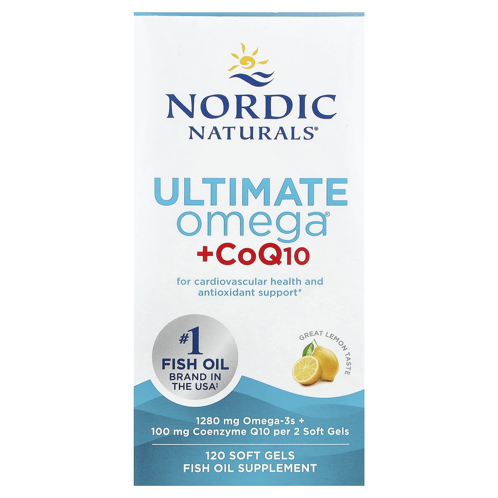 Коэнзим Q10 Nordic Naturals Ultimate Omega®, вкус Lemon, 120 мягких капсул — фото 2