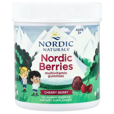 Мультивитамины Nordic Naturals Nordic Berries Gummies Cherry Berry 120 Gummy Berries, для детей от 3 лет, жевательные пастилки