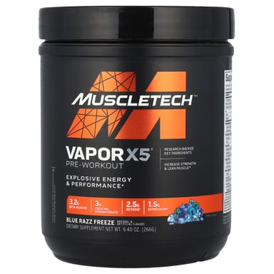 Предтренировочный комплекс MuscleTech VaporX5® Blue Razz Freeze, 266 г