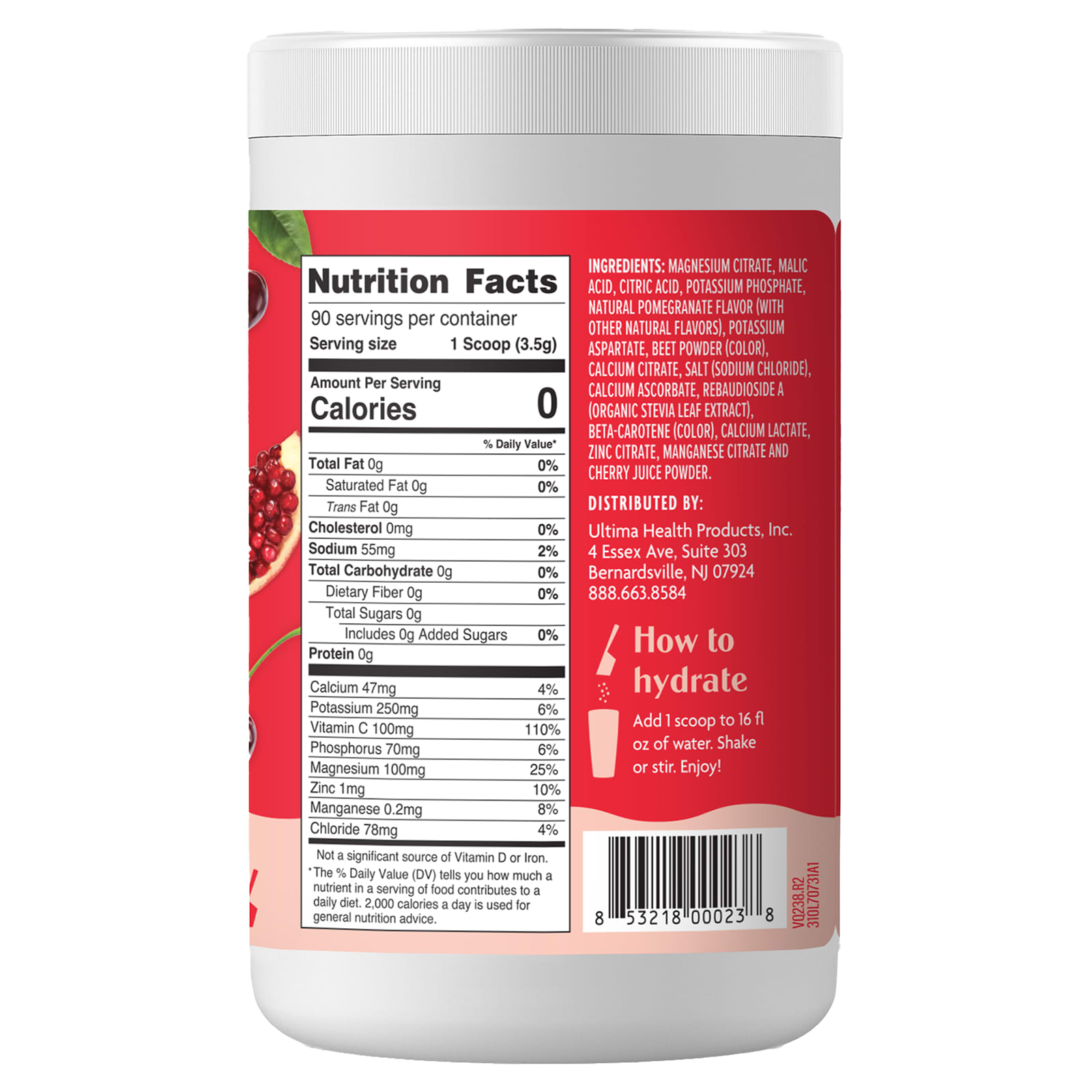 Гранат Ultima Replenisher Electrolyte Mix, вкус Cherry Pomegranate, 306 г — фото 2