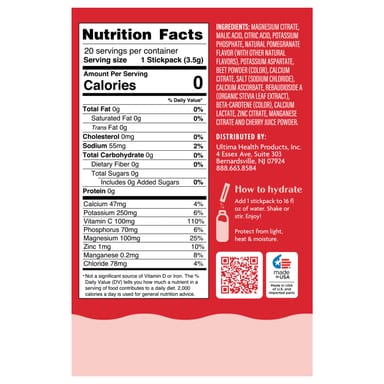 Гранат Ultima Replenisher Electrolyte Mix Cherry 20 StickPacks, 3.4 г
