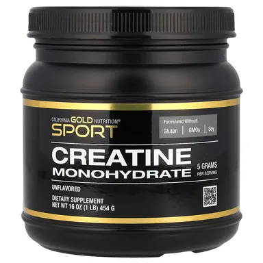 Фото товара: Креатин моногидрат California Gold Nutrition Sport Pure, без вкуса, 454 г