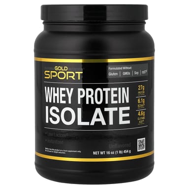 Сывороточный протеин California Gold Nutrition Sport Isolate, без вкуса, 454 г