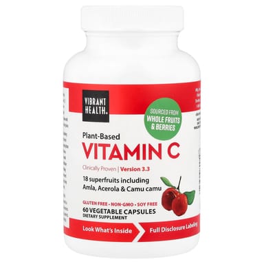 Витамин C Vibrant Health Plant-Based, 60 растительных капсул