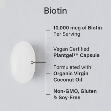 Биотин Sports Research 120 Veggie, 10000 мкг, мягкие капсулы