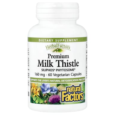 Расторопша Natural Factors Herbal Factors® Premium, 160 мг, 60 растительных капсул