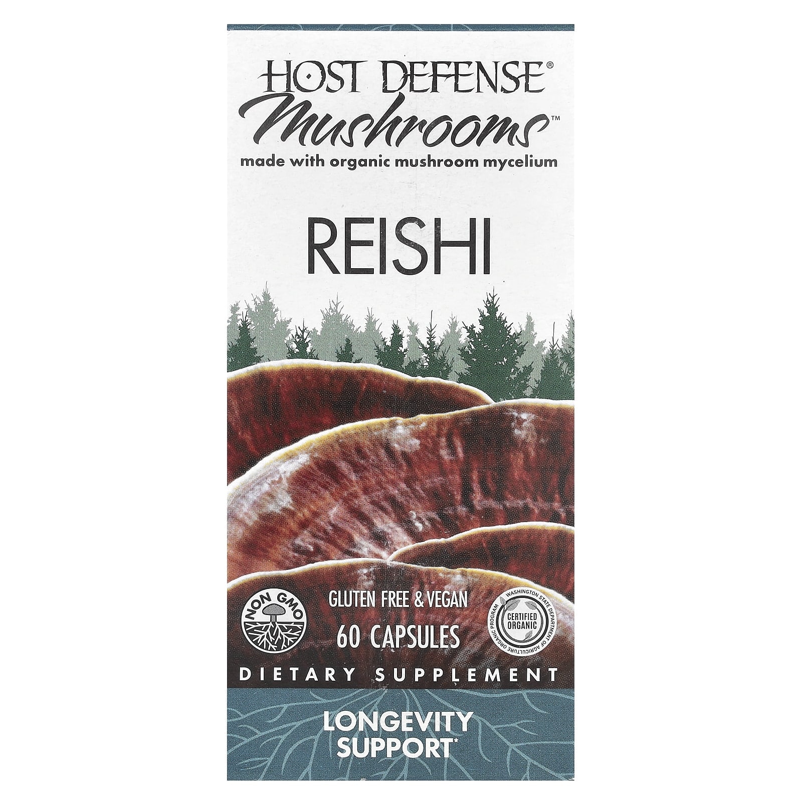 Грибной комплекс Host Defense™, оттенок Reishi, 0.5 г, 60 капсул — фото 2