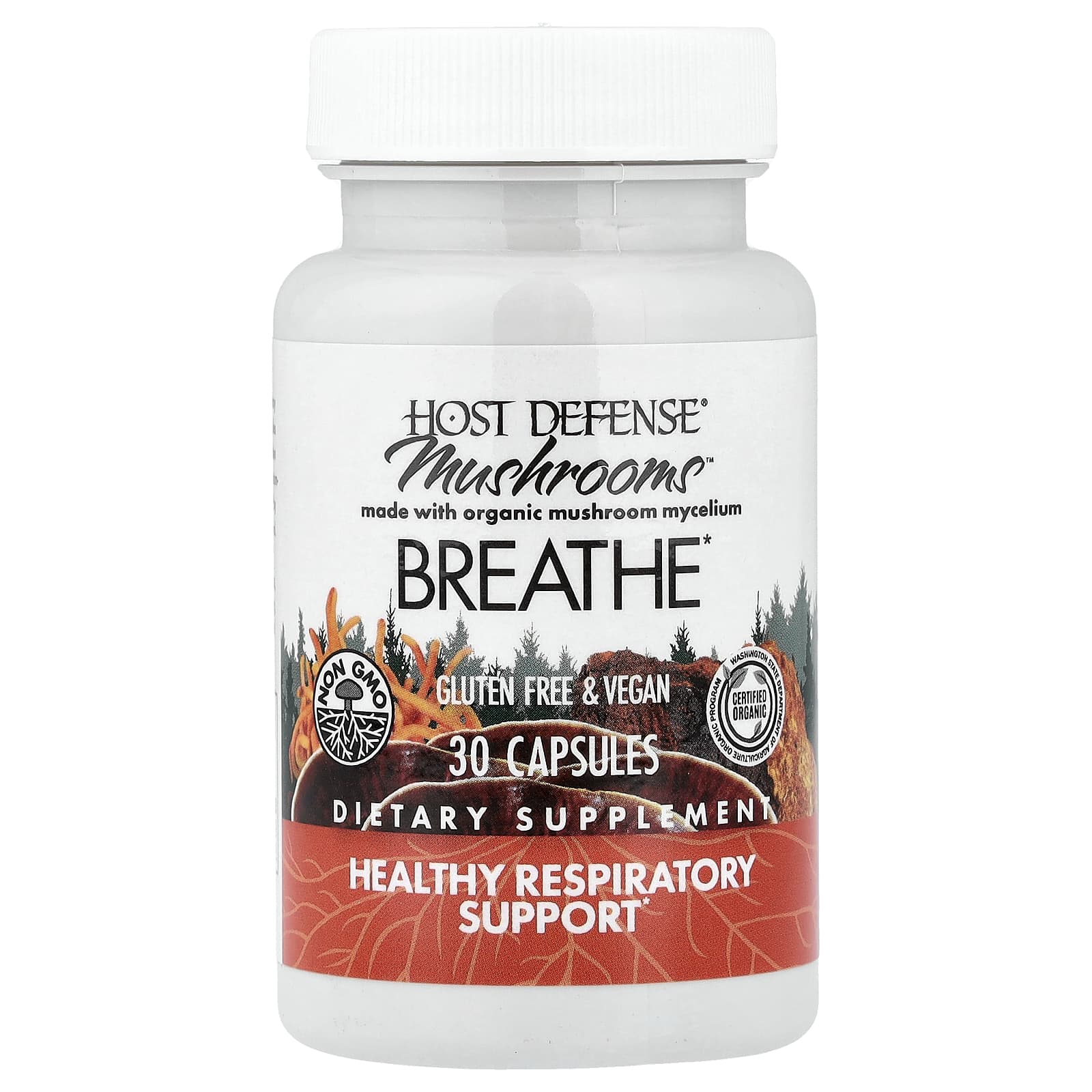 Грибной комплекс Host Defense™, оттенок Breath, 30 капсул
