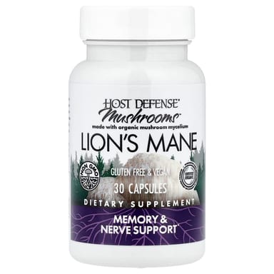 Ежовик гребенчатый Host Defense Mushrooms™, 0.5 г, 30 капсул