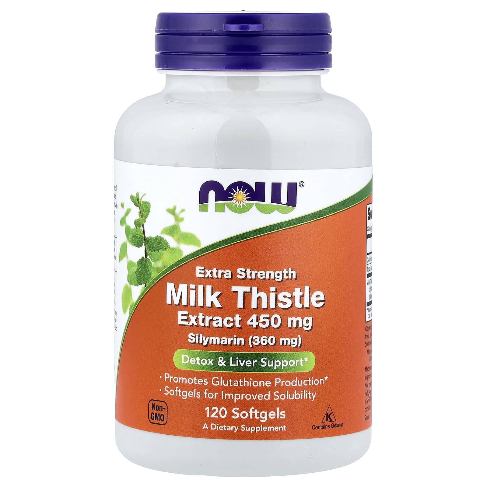 Расторопша NOW Foods Extract, 450 мг, 120 мягких капсул