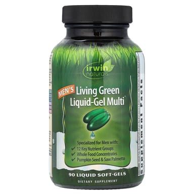 Мужские мультивитамины Irwin Naturals Living Green Liquid-Gel Multi®, 90 мягких капсул