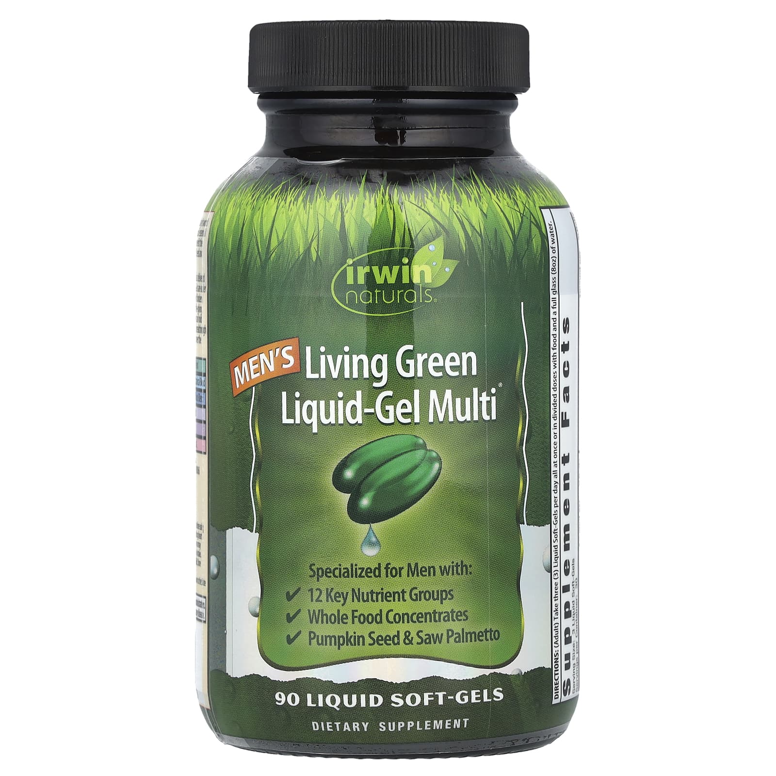 Мужские мультивитамины Irwin Naturals Living Green Liquid-Gel Multi®, 90 мягких капсул