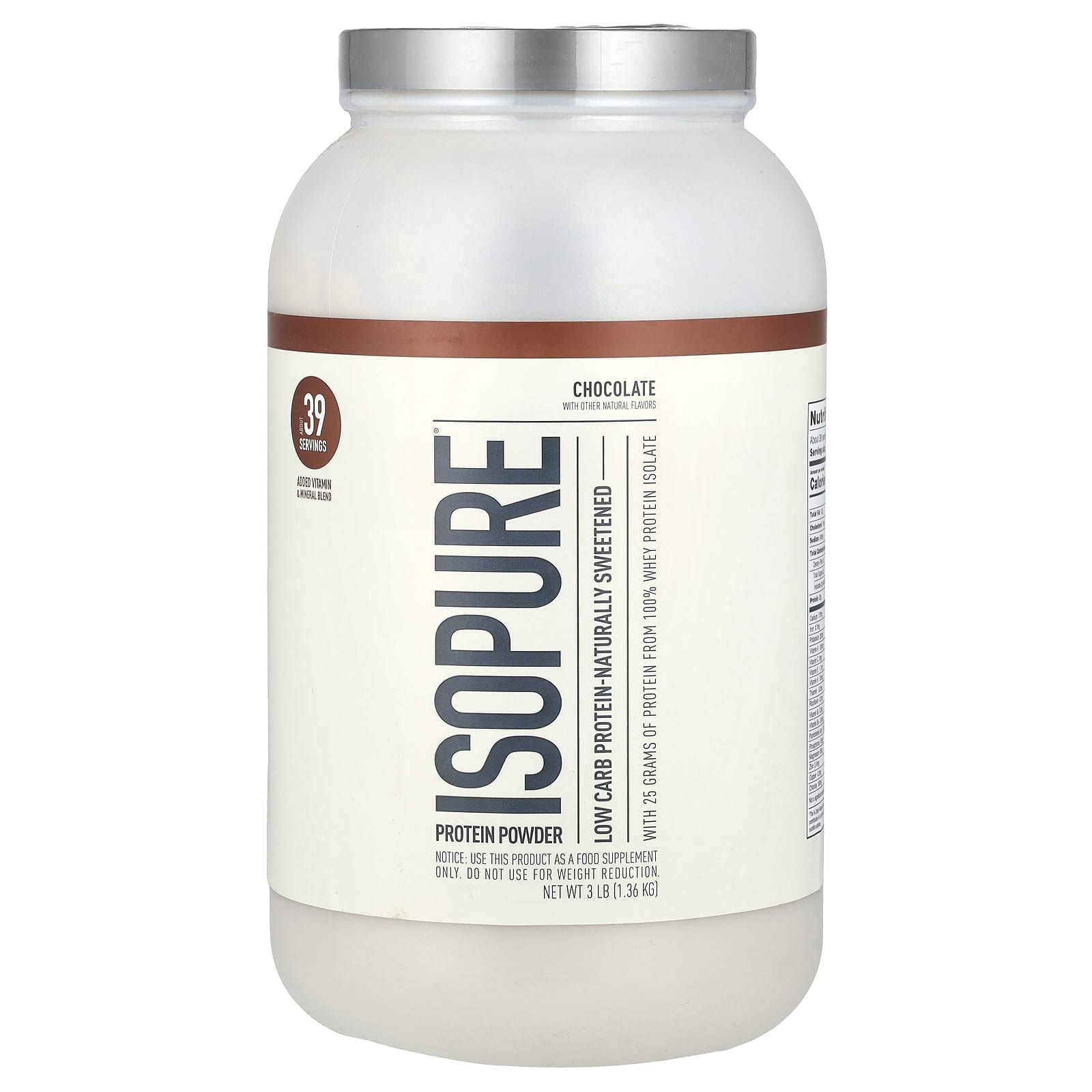 Протеиновый порошок Isopure Low Carb, вкус Chocolate, 1.36 кг