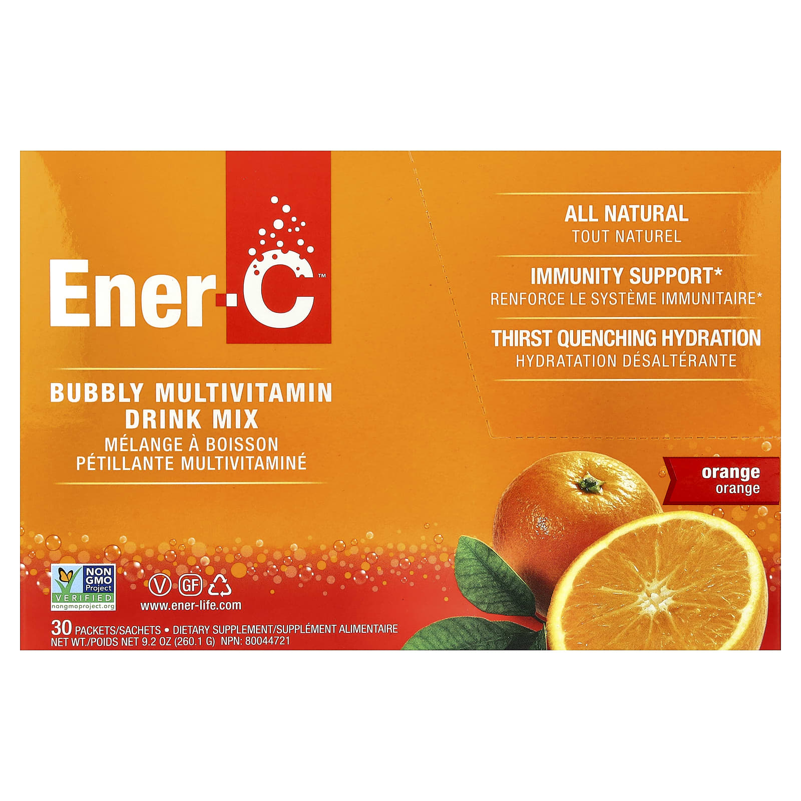 Мультивитамины Ener-C Vitamin C Drink Mix Orange, оттенок 30 Packets, 8.67 г, смесь для напитка — фото 3