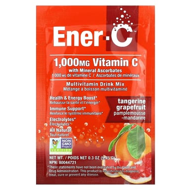 Мультивитамины Ener-C Vitamin C Bubbly Drink Mix Tangerine Grapefruit, оттенок 30 Packets, 1000 мг, смесь для напитка