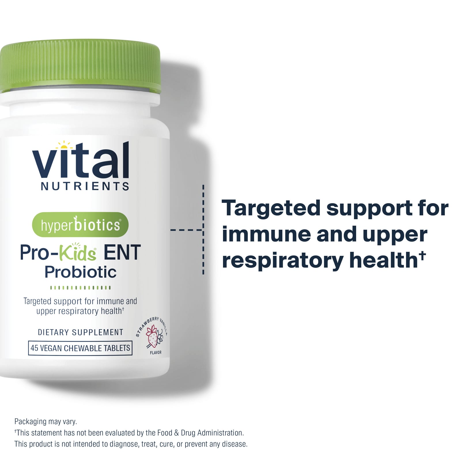Пробиотик Vital Nutrients Hyperbiotics® Pro-® ENT 45 Vegan Chewable, вкус Strawberry Vanilla — фото 5