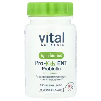 Фото товара: Пробиотик Vital Nutrients Hyperbiotics® Pro-® ENT 45 Vegan Chewable, Strawberry Vanilla