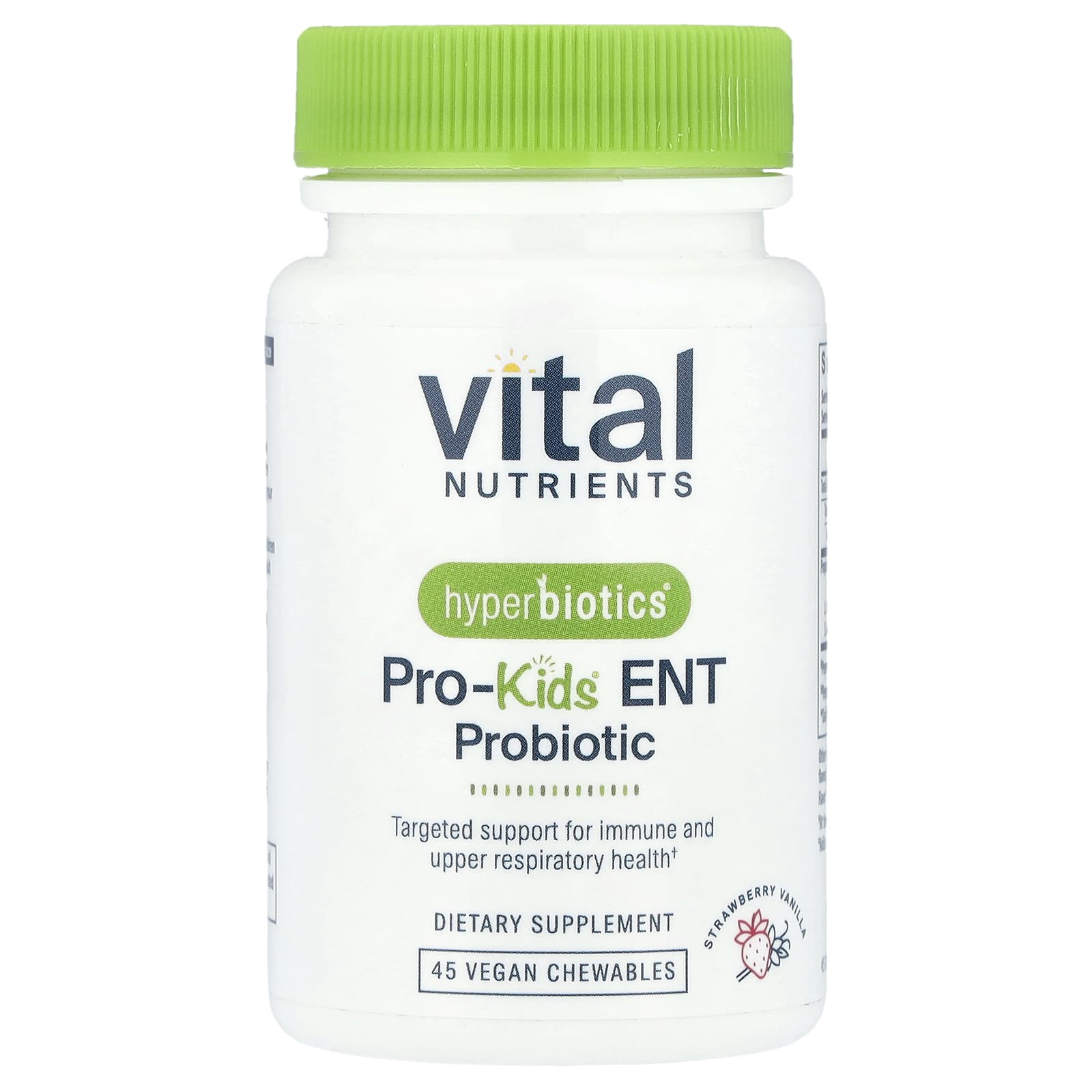 Пробиотик Vital Nutrients Hyperbiotics® Pro-® ENT 45 Vegan Chewable, вкус Strawberry Vanilla