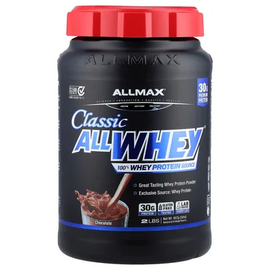 Фото товара: Сывороточный протеин ALLMAX CLASSIC ALLWHEY® 100% Source, вкус «шоколад», 907 г