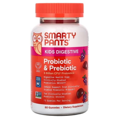 Пребиотик SmartyPants Digestive Probiotic & Gummies, вкус Grape, 60 жевательных пастилок