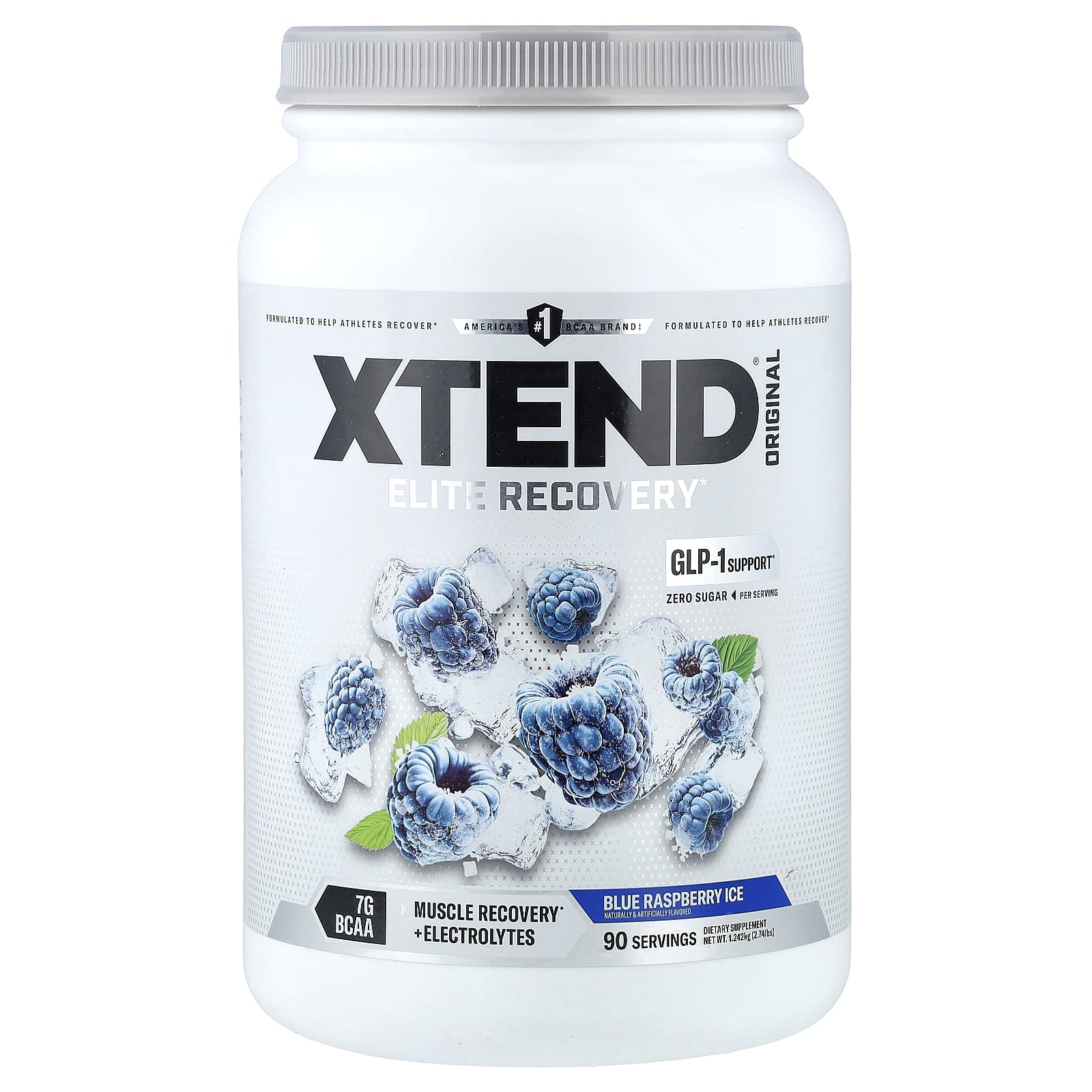 BCAA XTEND, вкус Blue Raspberry Ice, 7 г, 1.242 кг