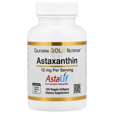 Астаксантин California Gold Nutrition Astalif® Pure Icelandic 120 Veggie, 12 мг, мягкие капсулы