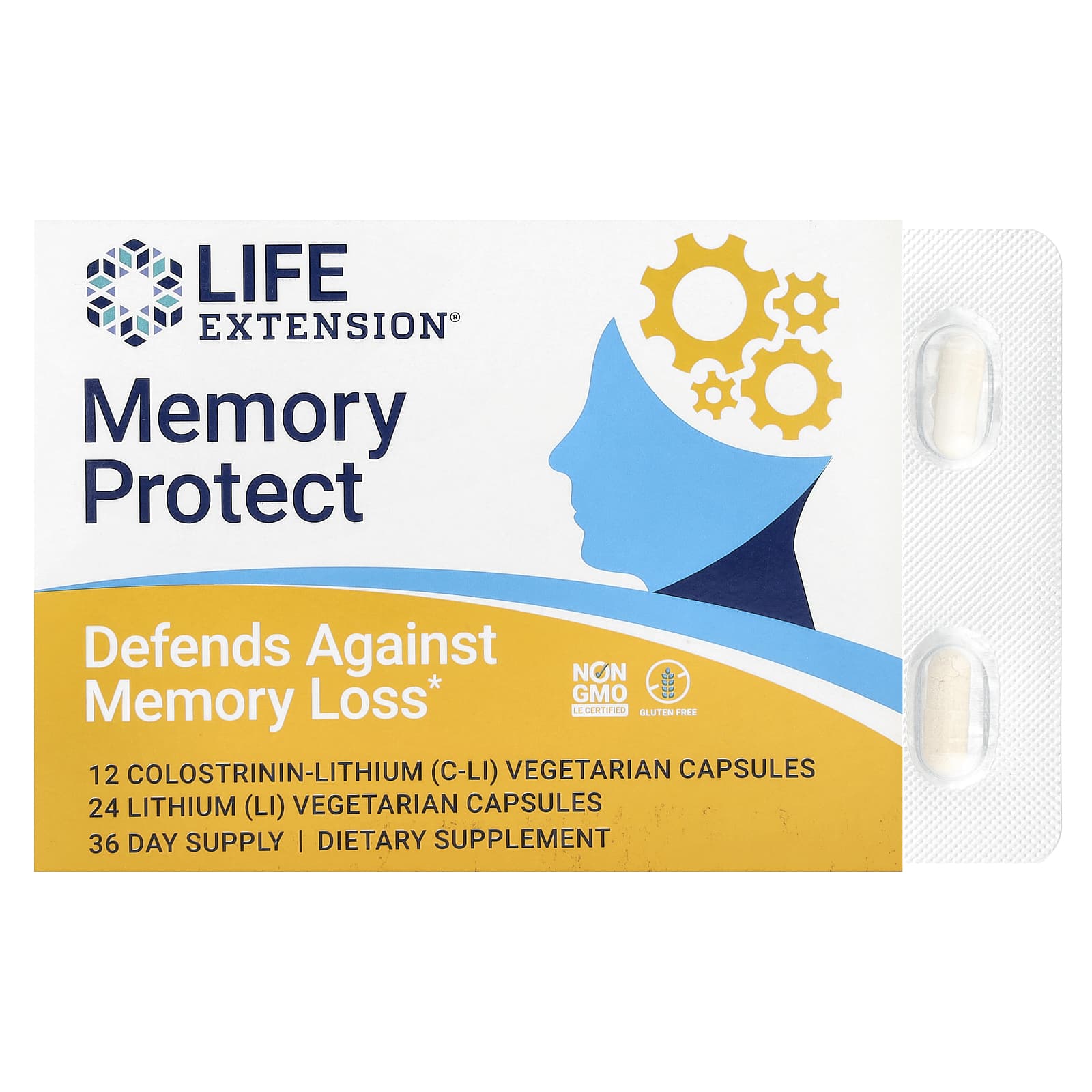 Защита памяти Life Extension, 36 вегетарианских капсул