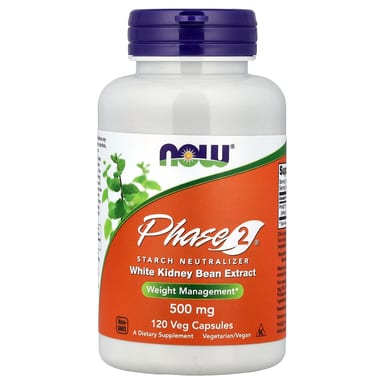 Блокатор крахмала Phase 2 NOW Foods Phase 2® Starch Neutralizer, 500 мг, 120 растительных капсул