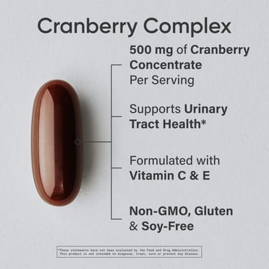 Клюква Sports Research, вкус Cranberry Fruit Complex, 90 мягких капсул