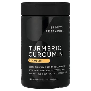 Куркумин Sports Research Turmeric, 120 мягких капсул